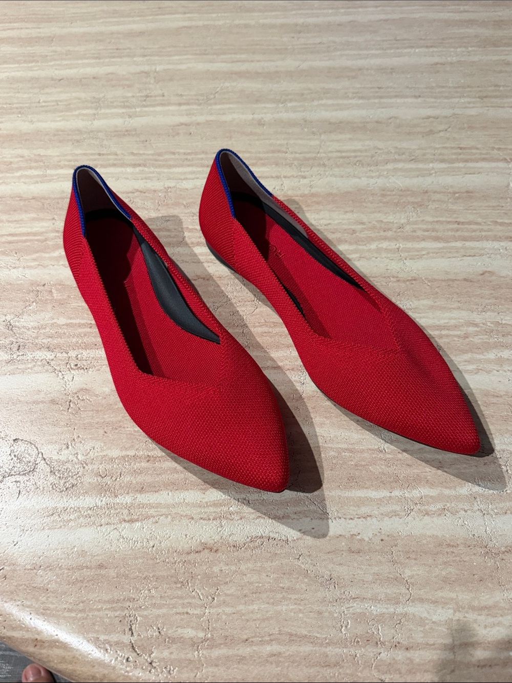 Rothy's Red Pointed-Toe Knit Flats - Picture 2 of 4